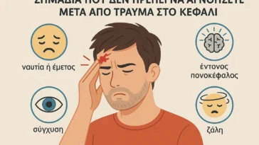 Σημάδια που δεν πρέπει να αγνοήσετε μετά από τραύμα στο κεφάλι